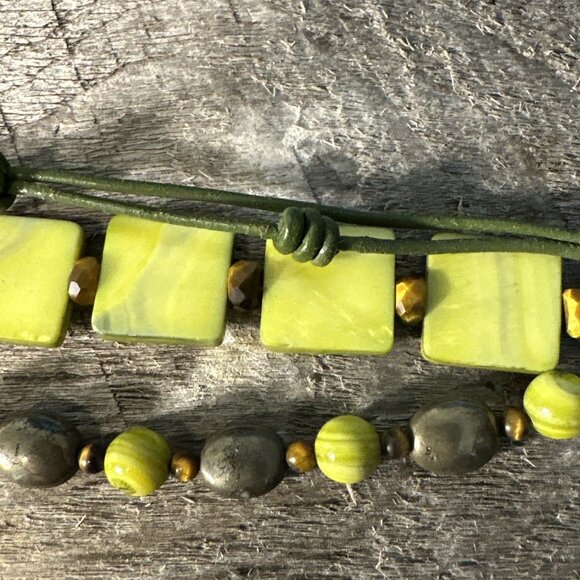 RETIRED Silpada Sterling Silver Bracelet Green MOP Pyrite Tiger Eye B1132 - Picture 8 of 13